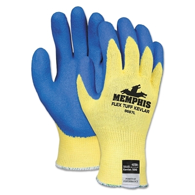 BEAR KAT 13GA KEVLAR BLUE LATEX DIP PALM/FINGERS